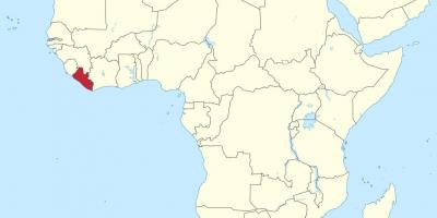 Kaart van Liberia afrika
