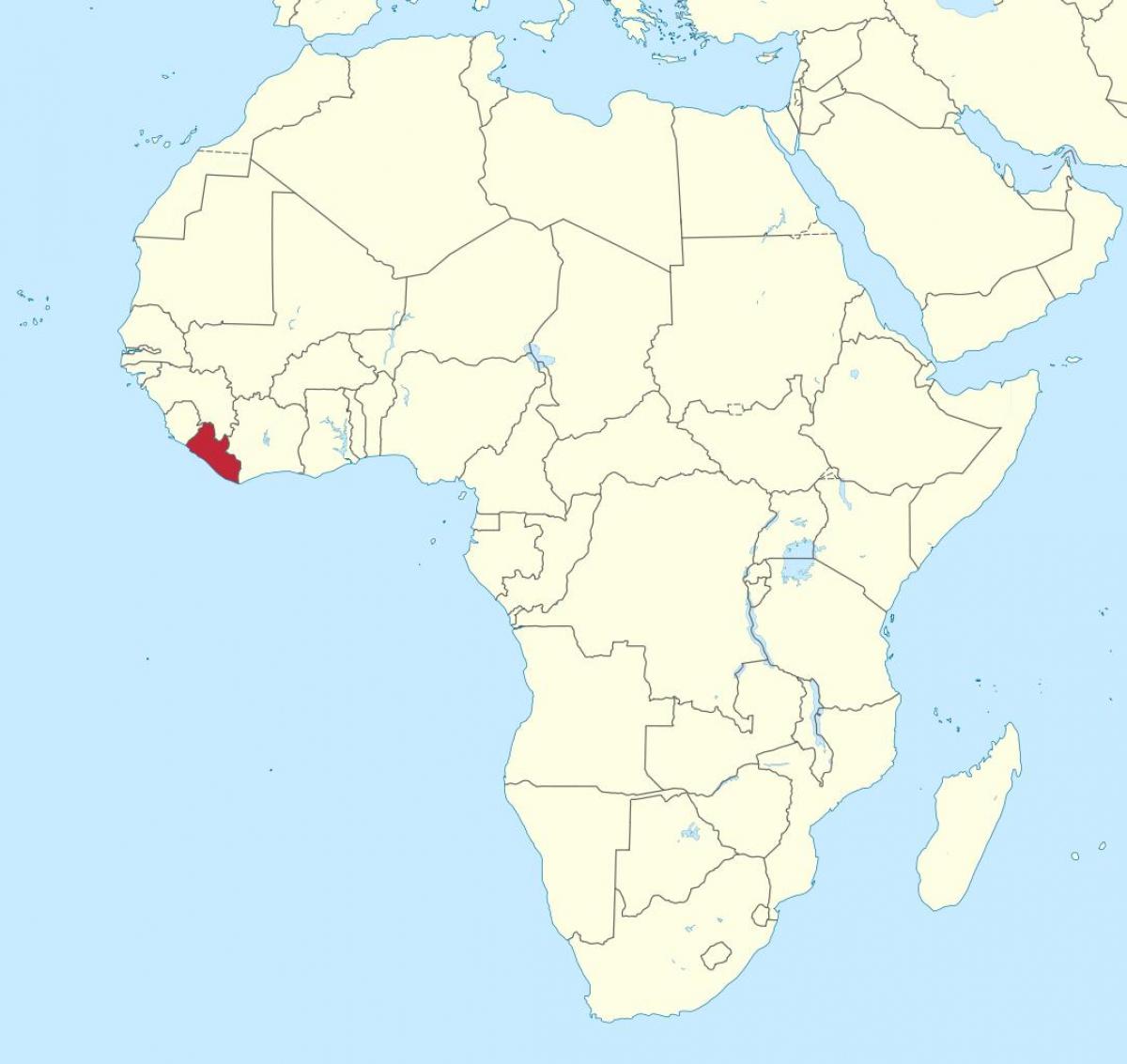 kaart van Liberia afrika