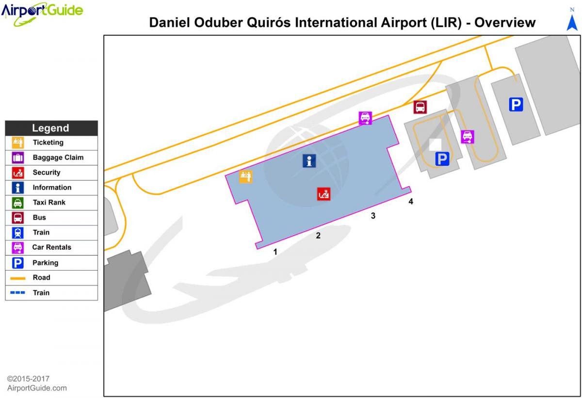 kaart van Liberia luchthaven terminal