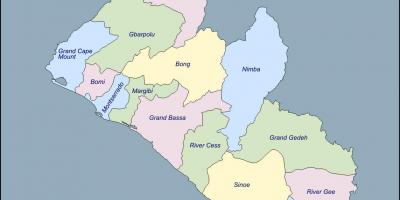 Kaart van Liberia provincies