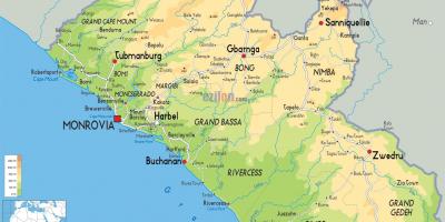 Het tekenen van de kaart van Liberia