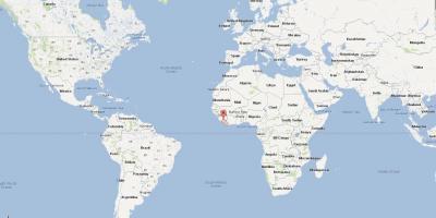 Liberia locatie op de kaart van de wereld